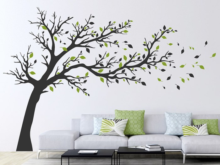 Wandtattoo baum wohnzimmer